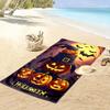 Glowing pumpkin enchantment Print beach towel, quick drying, suitable for travel, outdoor sports, jogging, the beach and swimming, gift