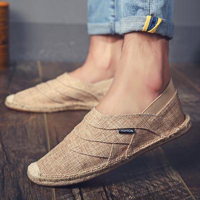 Zapatos de Lona para Hombre 2025 Verano Transpirables Moda Casual Mocasines Planos Conducción Lazy Cómodos Alpargatas Pescador Lino Zapatos 78