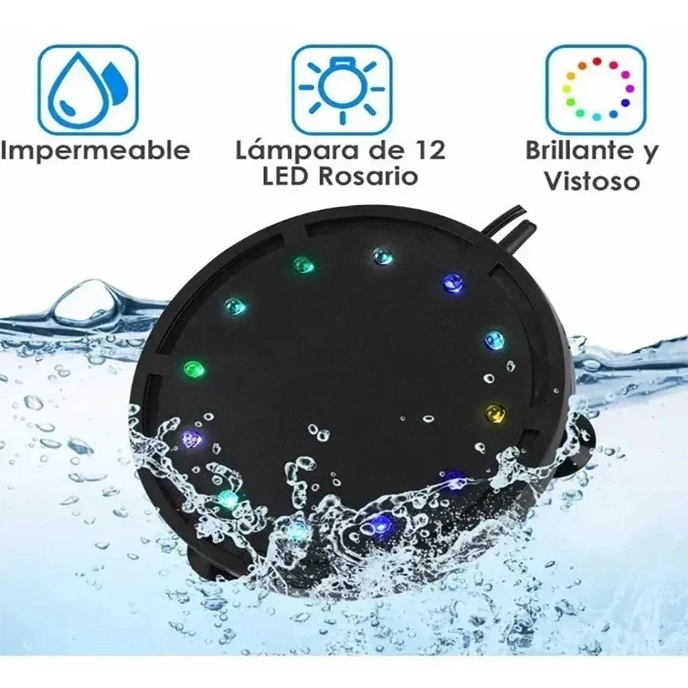 Sauerstoffverstärkende Disk Bubble Light Aquarium Landschaft Bunte LED Wasserdicht Aquarium Runde Bubble Light Aquarien Zubehör