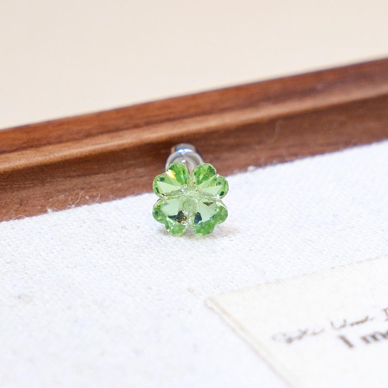 Green Lucky Four-Leaf Clover Stud Earrings For Women Creative Ear Bone Stud Jewelry Gifts A3