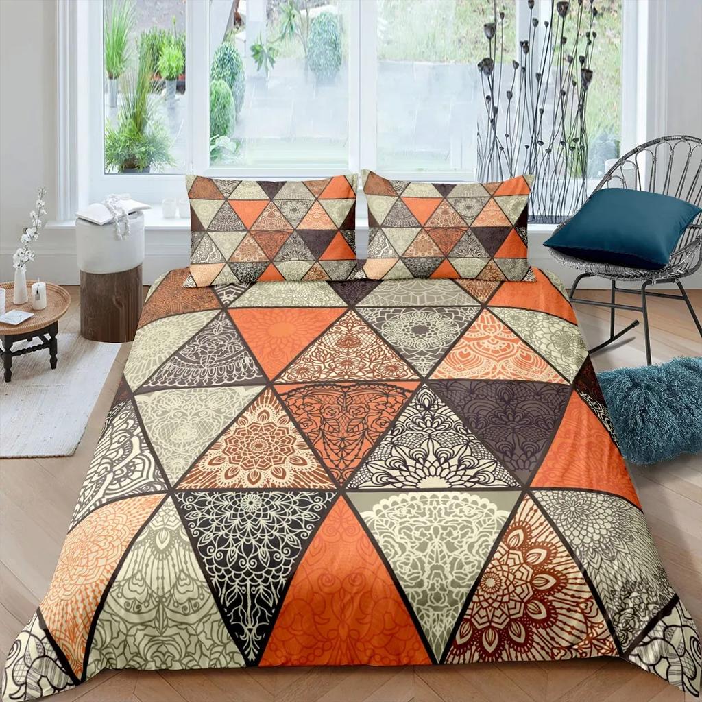Luxury Boho Mandala Duvet Cover Set Bohemian Bedding Sets Mandala Print Comforter Cover King Size Double Bed Set Quilt Cover