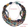 Mehrlagige handgefertigte Holzkugelkette Vintage Statement-Collier Boho Schmuckzubehör