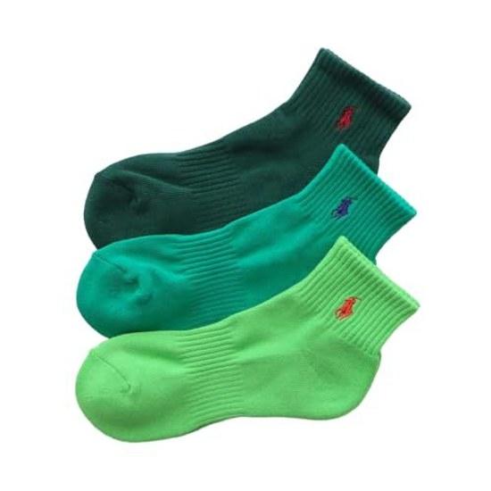 POLO RALPH LAUREN Socks Set 3 Mens Womens Footbed Pile Arch Support Multi-color Short Unisex Adult