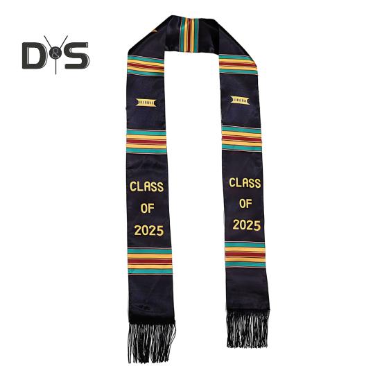 

Выпускной бал Kente 2025 года. Отпразднуйте культуру с африканской выпускной лентой для чернокожих мужчин и женщин чёрный