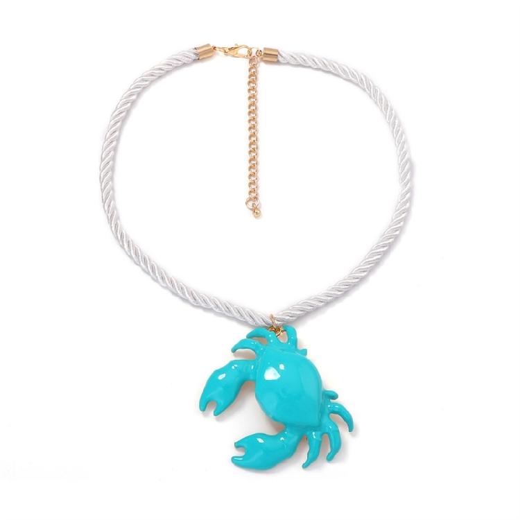 Stylish Crab Shaped Pendant Necklace Versatile Colors Trendy Jewellery Casual Beach Neckwear For Girls