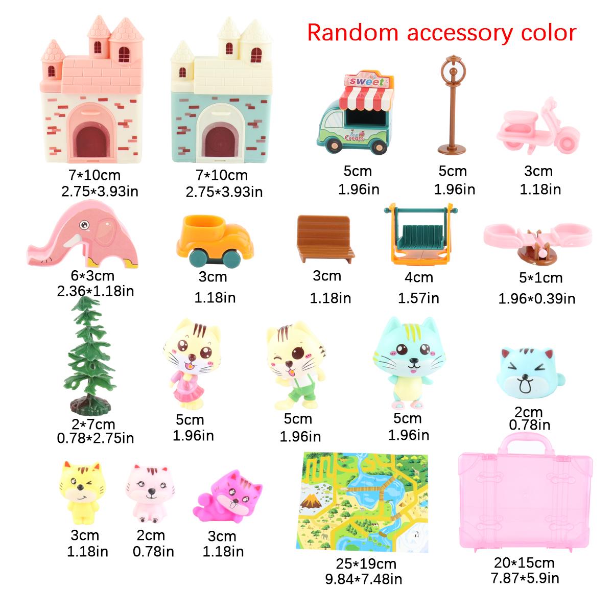 

Pretend Play Toy Fashion Mini Pets Cat House Toys For Children Play House Interactive Cat Care Center Toy Accessories Kids new светло-серый