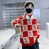 Boys' Casual Thick Sweater Autumn and Winter Children's Mink and Fleece Base Shirt