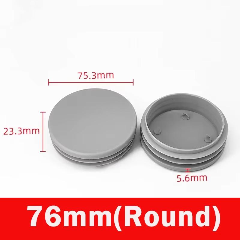 Capace de capăt de blocare din plastic gri, rotunde/pătrate, pentru tuburi/țeavă de 16/19/22/25-100mm, Dopuri, Vârfuri pentru picioare de mobilă/masă, Pad-uri pentru picioare de scaune
