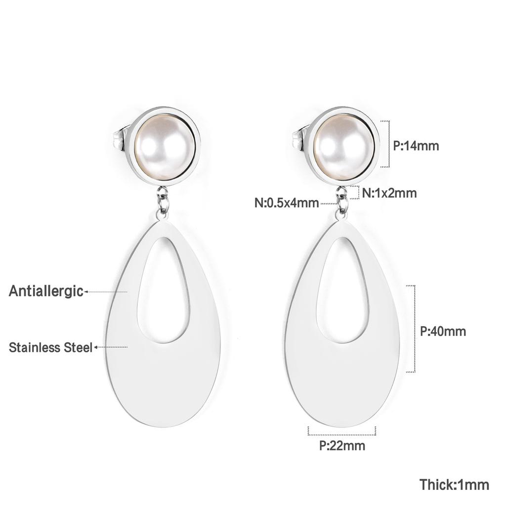 Geometric Stud Earrings Round Triangle Fringed Earrings Stainless Steel Plated 18K Gold Earrings