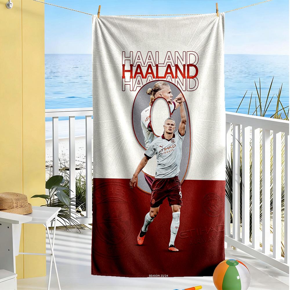 Haaland Beach Towel Super Soft Microfiber Quickdry Fabric Comfortable Lightweight Perfect for Traveling Yoga Camping and Swimming