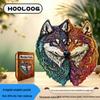 HOOLOOG Wolf Puzzle: Interlocking Wooden Toy & Decorative Painting