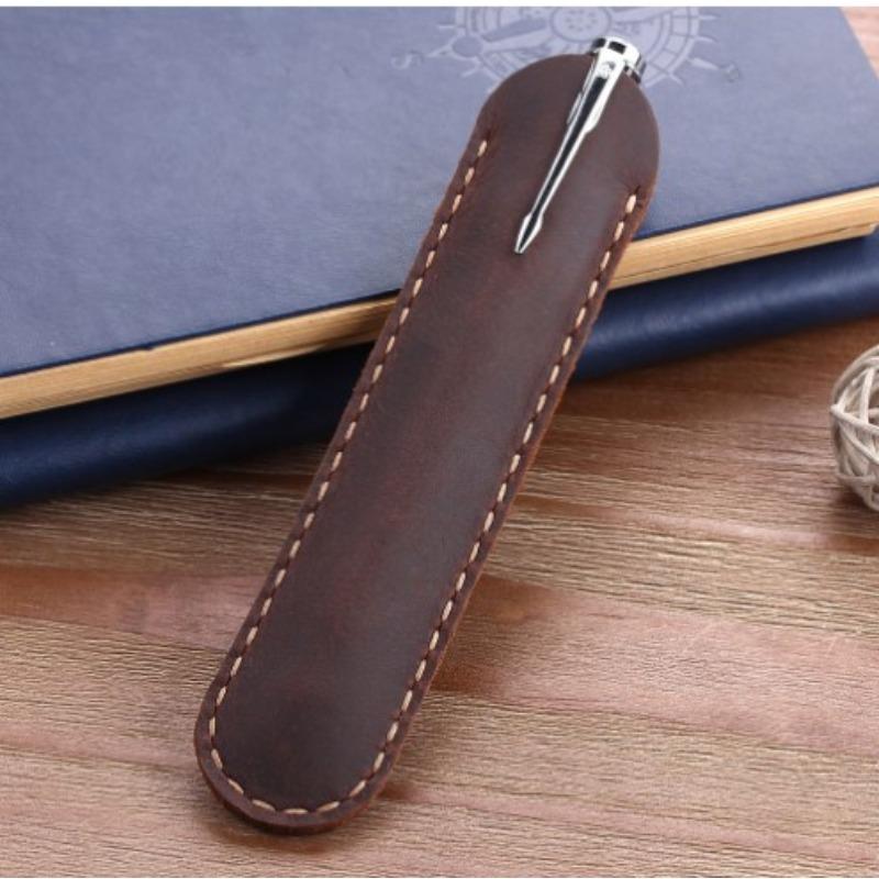 Etui stilou retro Piele naturală Husă creion Husă stilou Papetărie Husă protectoare creativă Rechizite școlare