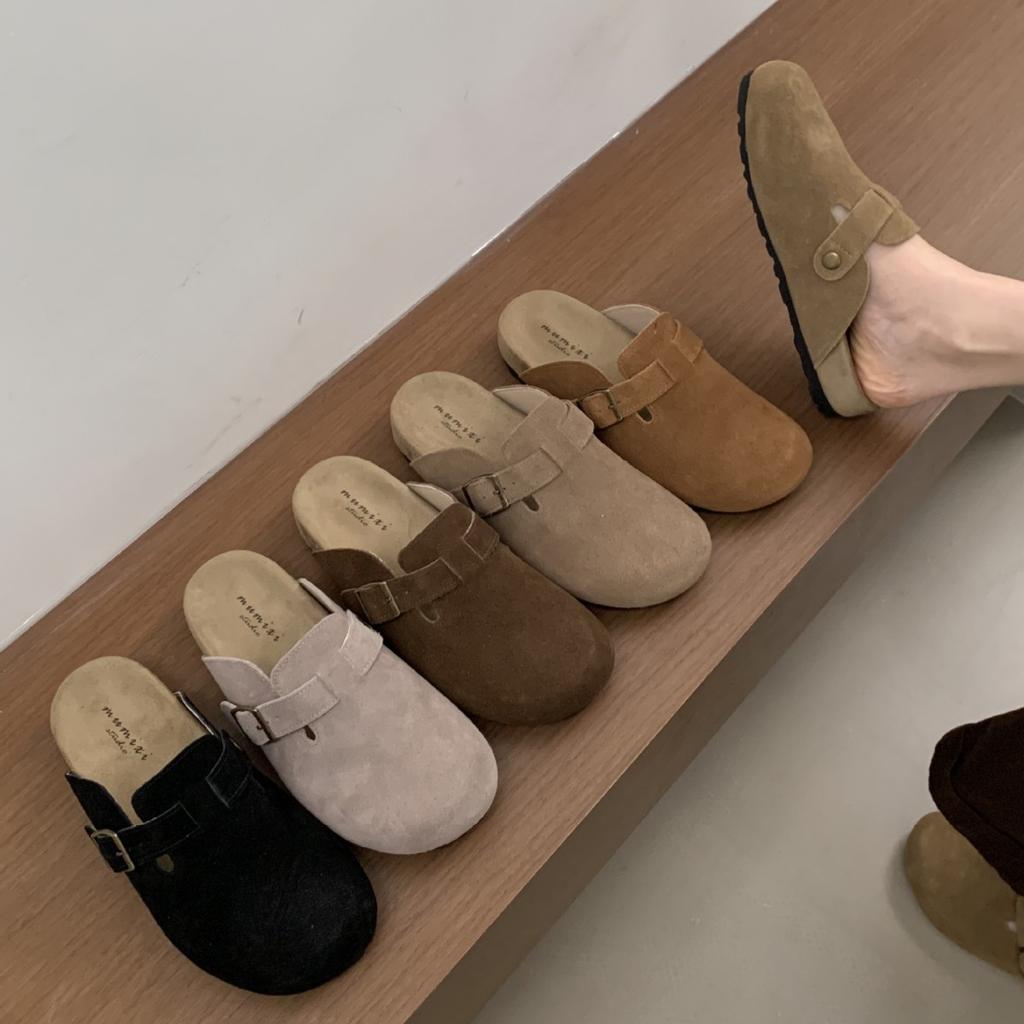 Baotou Drag Women's Thick-soled Outer Wear Versatile Retro 2025 Autumn New Soft-soled Casual Birkenstocks Flat-soled Half-slippers