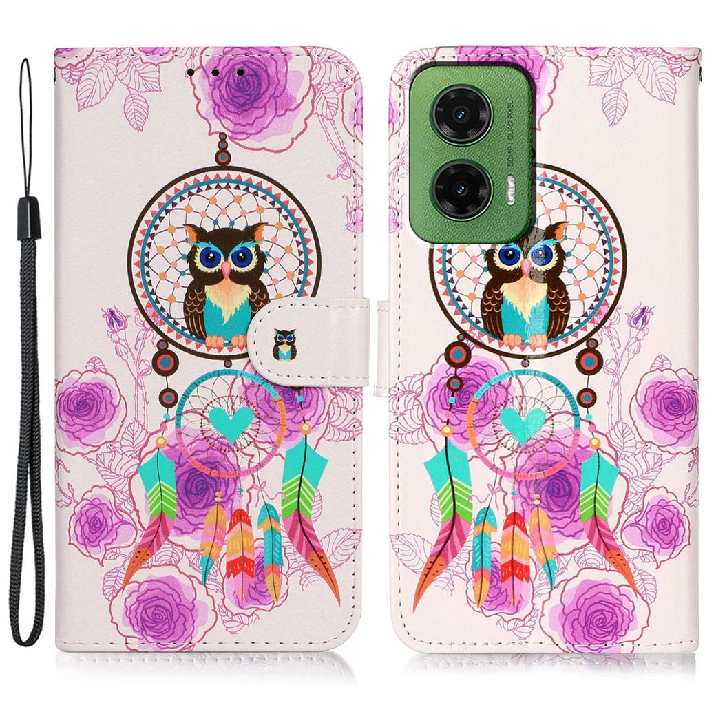 For Motorola Moto G35 5G Case Pattern Leather Wallet Phone Cover with Card Holder