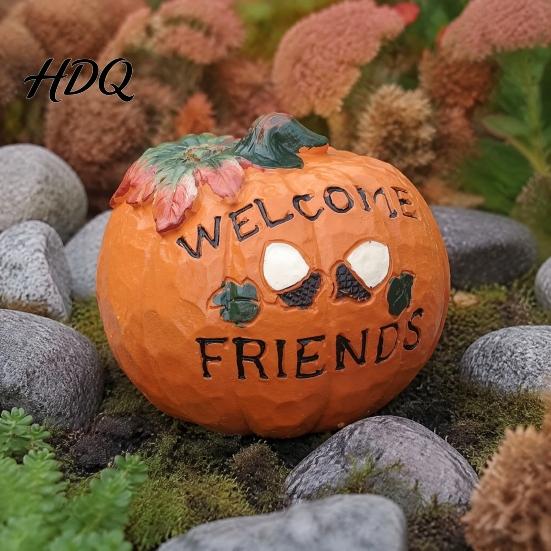 Compact Sand Table Landscaping Props Harvest Halloween Pumpkin Figurine Resin Welcome Ornament Autumn Thanksgiving Hand Painted Holiday Centerpieces