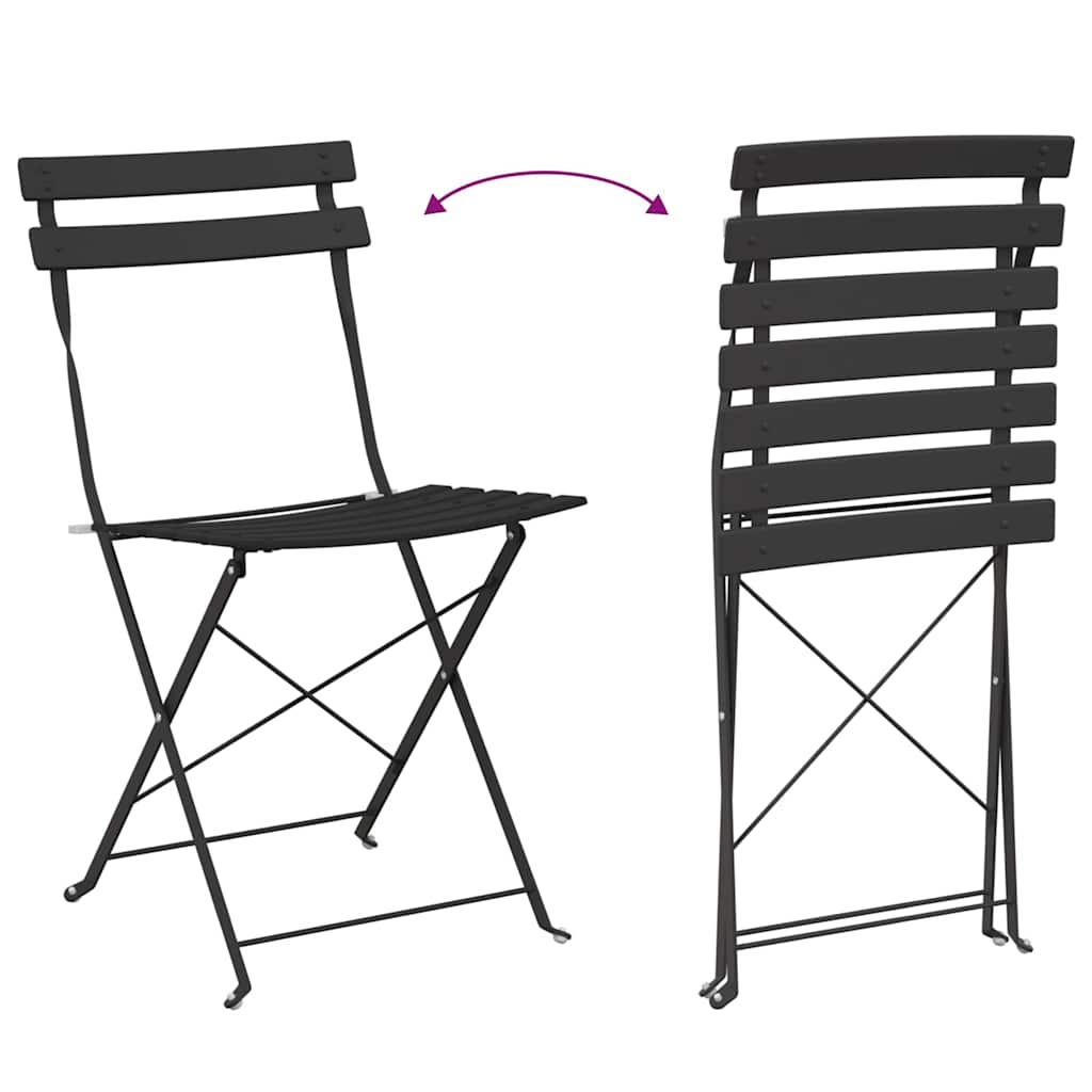 Klapp Bistro Set 3 Pcs Anthracite Steel