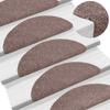 Self Adhesive Stair Treads 5 pcs 56 x 17 x 3 cm Light Brown Semi Round