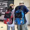 Street Style Printed Front Pocket Student Schoolbag Korean Version Casual Style Large Capacity Backpack