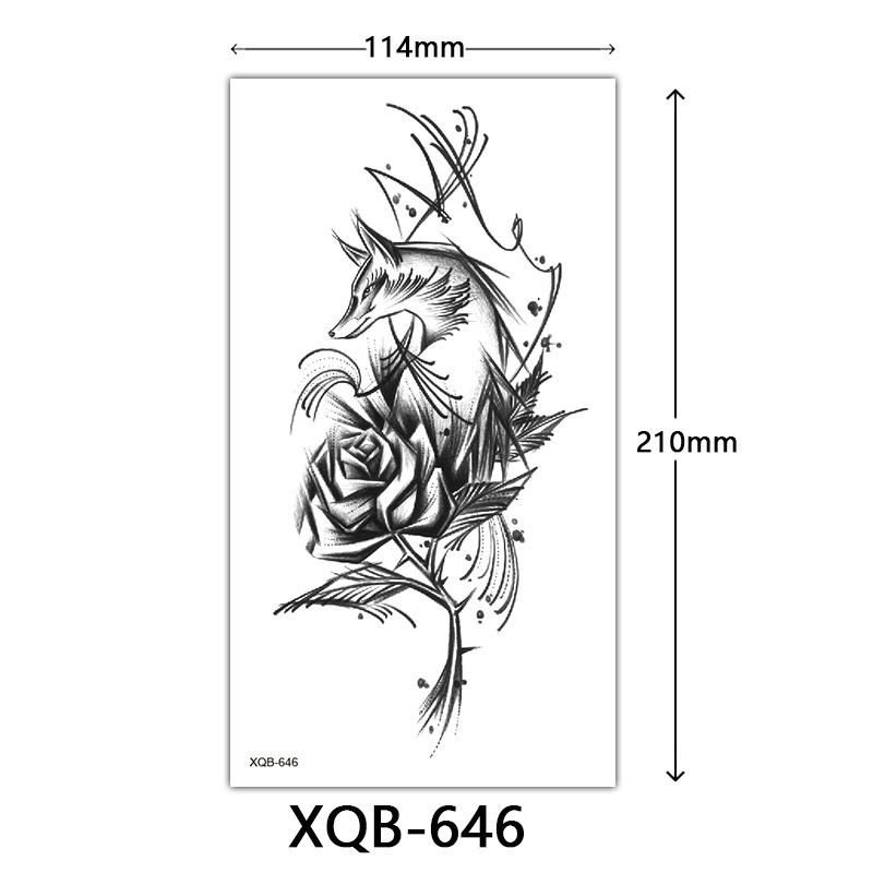 Small Full Arm Tattoo Sticker, Flower Letters, Plain Flower Tattoo Sticker Tattoo