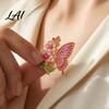 Butterfly Shaped Brooch Enamel Flower Pin Floral Badge for Sweaters Women Inscet Pin Coats Scarves Women