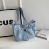 Large Capacity Drawstring Shoulder Bag Zipper Casual Crossbody Bag Nylon Shoulder Bag  Travel