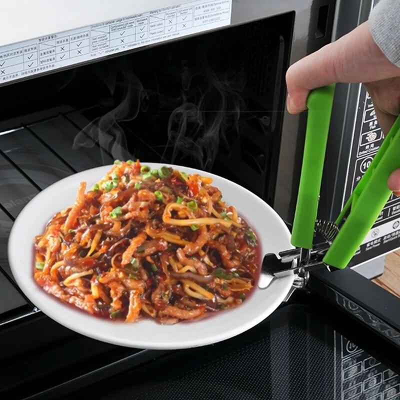 Bowl Handle Clamp Holder Stainless Steel Dish Tray Clip Kitchen Accessories