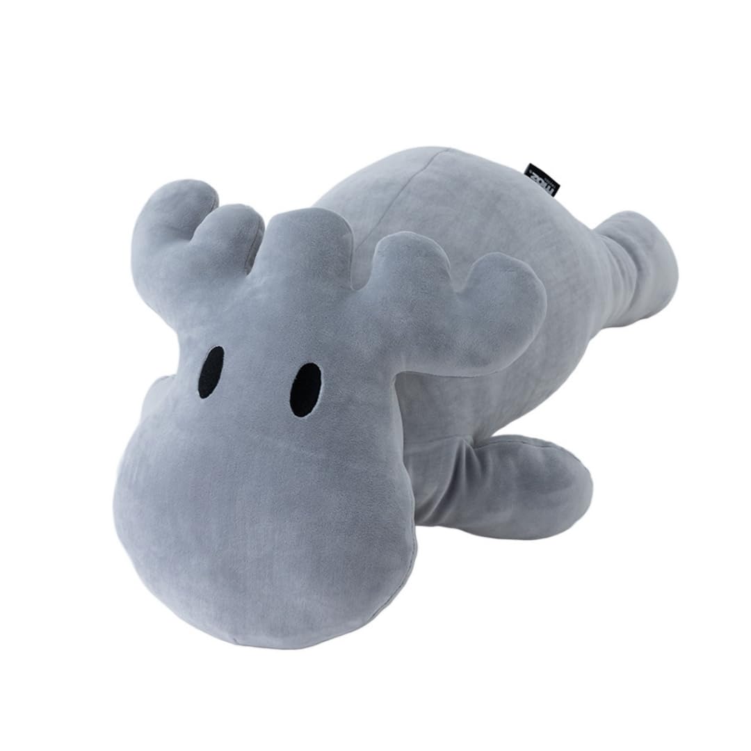 

moz Hug Plush Toy, Medium, Gray [Cute, Soft, Fluffy Elk Plush Toy in Pastel Colors]
