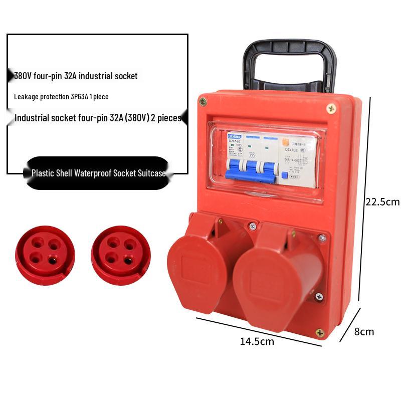Compact Industrial Power Strip with RCD and Display for Construction Sites