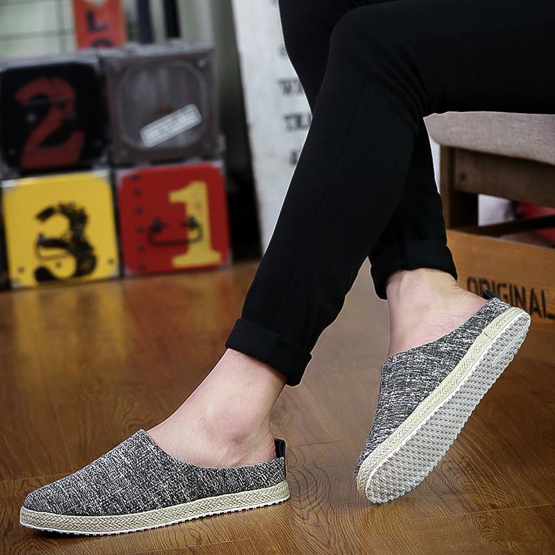 New Trendy Hemp Weaving Men Slippers Summer Outdoor No Heel Casual Shoes Light Comfortable Daily Walking Shoes Home Slipper
