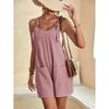 Summer Casual Fashion Plus Size Shorts Jumpsuits Women Elegant Vintage Solid Loose Women Playsuits Simple Vacation Beach Office Ladies Rompers 26354