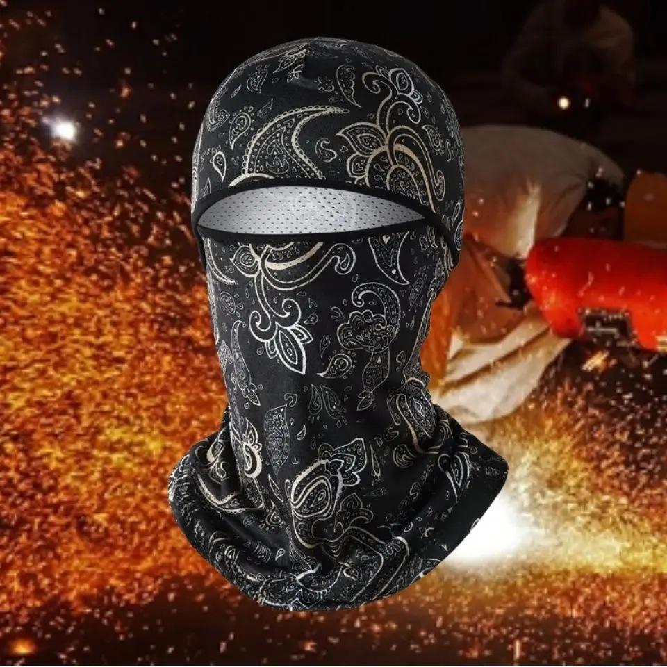 Anti-Burn Ice Silk Welding Headgear: Sweat-Absorbing Full Face & Neck Protection
