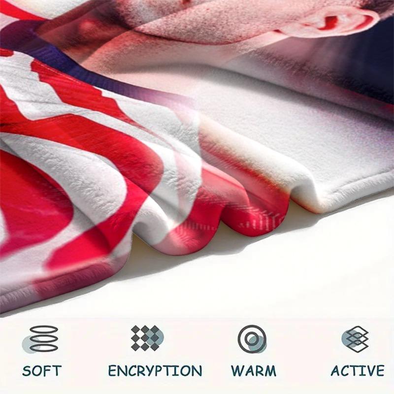 USA National Team Pulisic Signature Portrait Flannel Blanket Soccer Throw Blanket Football Fan Bedroom Warm Sofa Cover