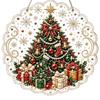 Holiday Window Hanging Decor Christmas Faux Pearl Painting Suncatcher Kit, 3D Nativity/Santa Claus/Bird/Tree Creative Handcrafts Beads Art Craft,