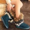 Non -Slip Snow Boots Women Winter Warm Fluffy Fur Ankle Boots Ladies Plush Shoes Female Furry Flock Platform Boots Slip -On Botas