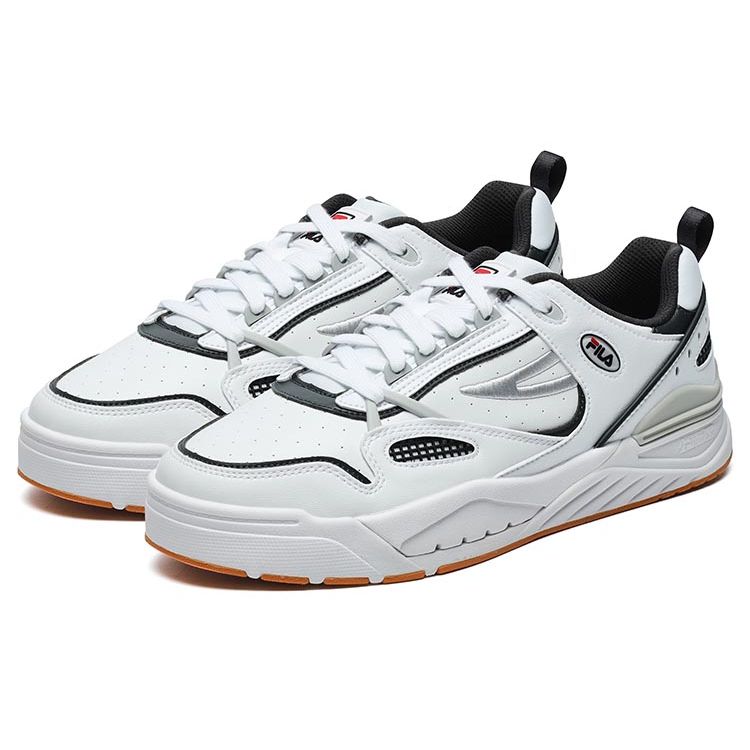 FILA Slam 22 Fabric Synthetic Leather Low-Top Sneakers Men sneakers White Gray F12M231217FWD