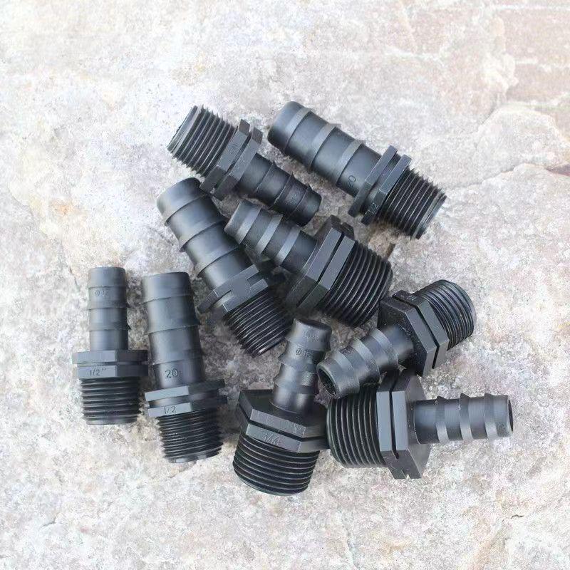 Complete Set of Barbed Pipe Fittings: Drip Irrigation Connectors Direct Elbow Tee Plug for 16/20/25mm Pipes