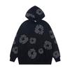 Felpa con cappuccio floreale trendy marca americana pullover casual ampio con stampa digitale per uomo e donna