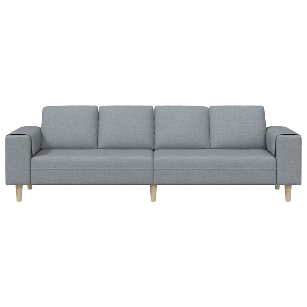 Living Room Sofa Light Grey 250 X 77 X 76 Cm Polyester