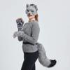 Funny Animal Costume Set Polyester Tail Mask Paw Gloves Full Set Plush Cosplay Mask  Masquerade