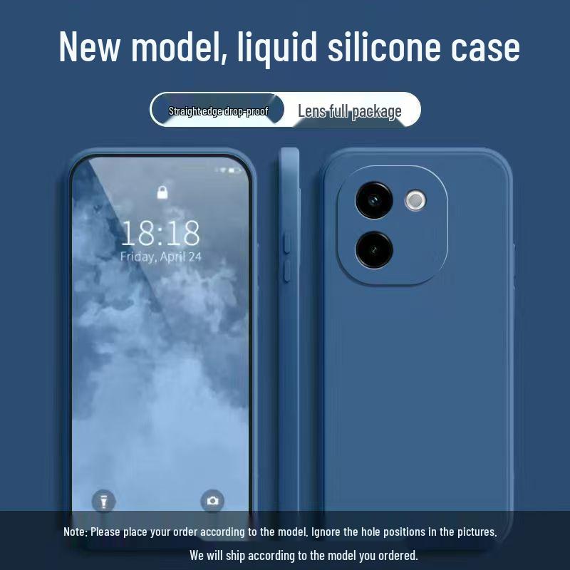 Vivo Y200 Simple Solid Color Silicone Full Coverage Anti-Drop Phone Case