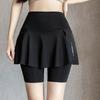 Women's High Waist Skirt Pants Pocket Design Three Quarter Shark Pants Loose Fit Breathable Yoga Shorts Tennis Skirt Pants