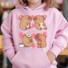 Cute Capybara Loves Bubble Tea Kids Hoodie Pink Sweater Autumn Winter Tops Girls Boys Hoodied