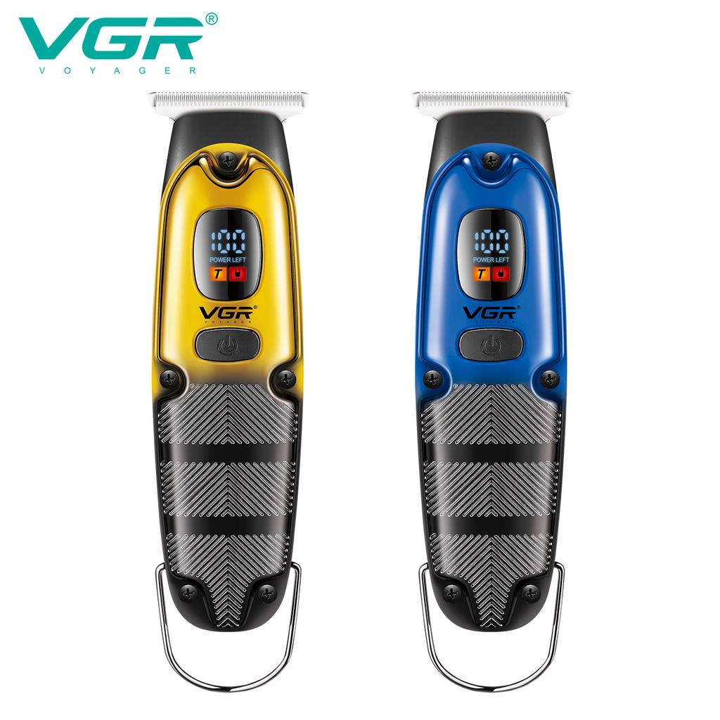 VGR Portable Electric Hair Clipper USB Charging Professional Styling Trimmer with Intelligent Digital Display Clipper Carved Home Razor Shaver V-981