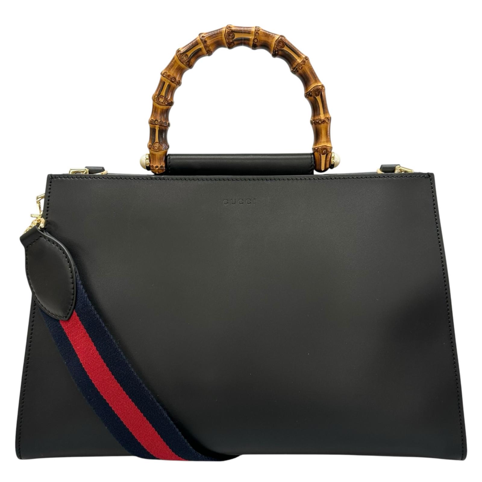 

GUCCI Nim Fair Bamboo 453764 Сумка на руку чорна Жіноча 2-стороння вживана