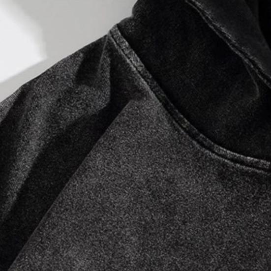 Felpa con cappuccio da uomo autunnale ampia spessa ampia tasca applicata manica lunga vintage Unsiex Hip Hop Streetwear pullover tinta unita donna Top