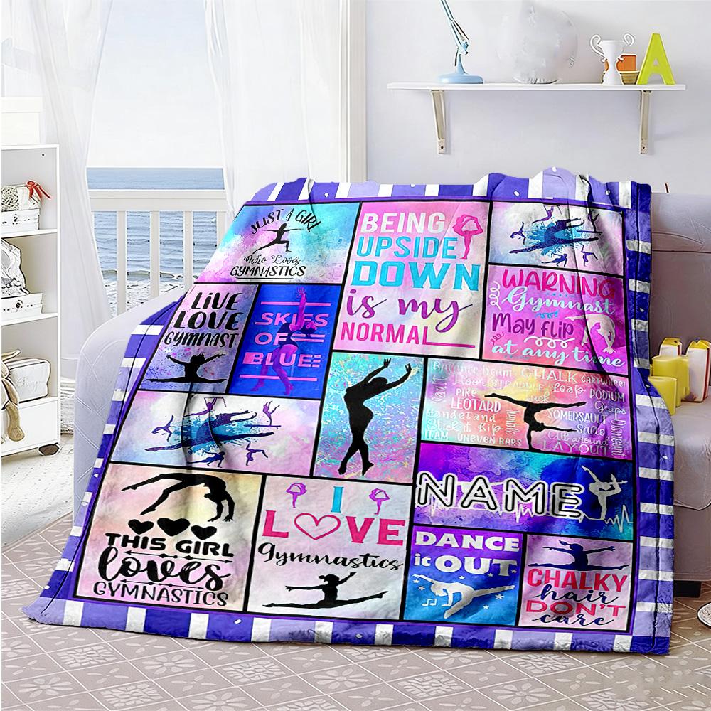 Dance Student Personalized Text Blanket Gift Personalized Blanket Ultra-Soft Versatile for Chair Home Decor Bed Office Chair Four Seasons Universal