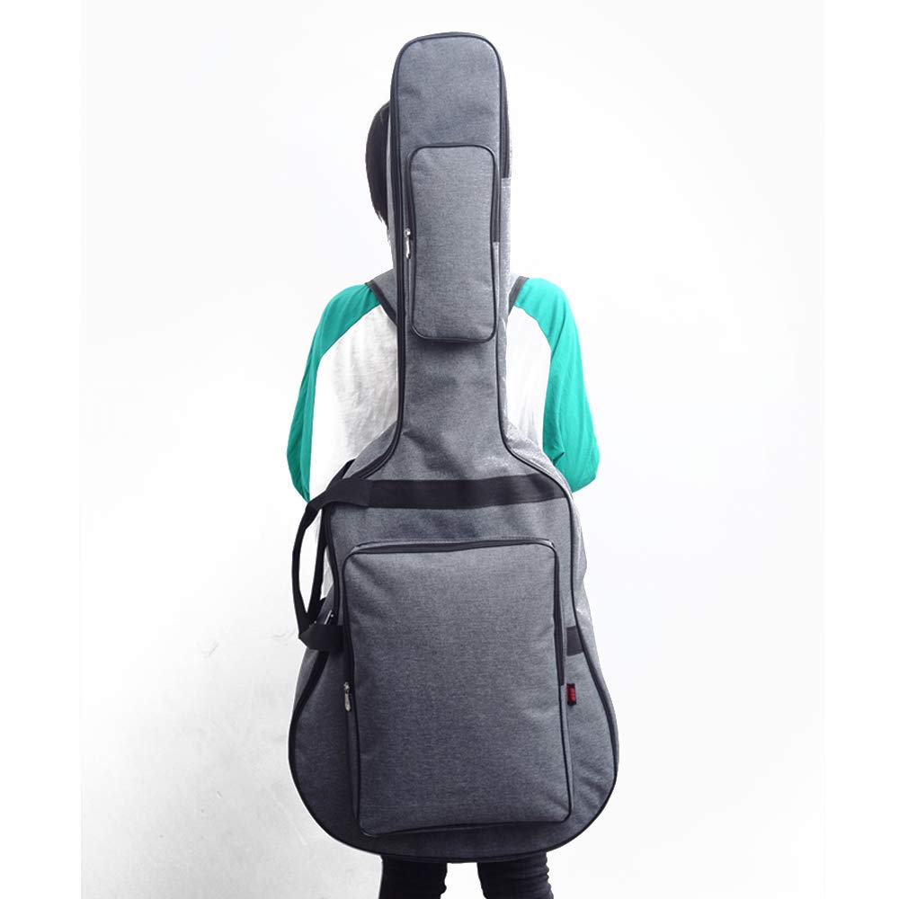 Jumbo Guitar Gig Fits and Guitars with 12mm Foam Bag, Backpack-Style, 42- 43-inch (Jumbo Type), Filling, (Gray)
