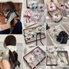 1PCs New Style Heavy Hand Made Milk Blue Check Love Lace Four Layer Large Bowel Hair Circle Sweet Ballet Ball Rope