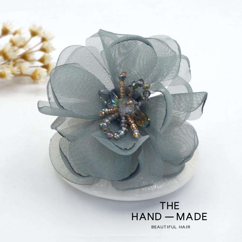 Korean Fabric Flower Brooch Corsage: Elegant Gauze Pin for Women