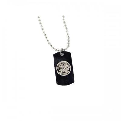 Stainless Steel Engraved Crest Dog Tag And Chain